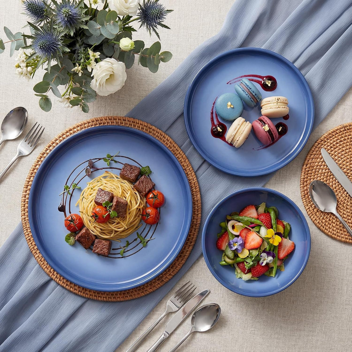 stoneware-dinnerware-set-for-4-12-pcs-plates-and-bowls-set-blue