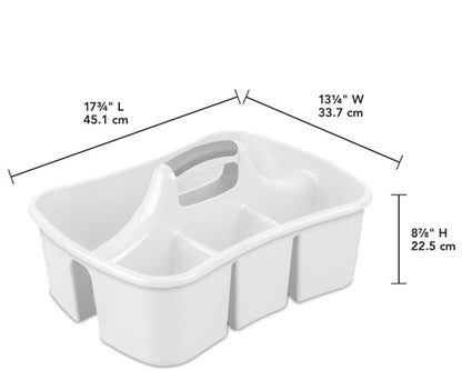 Divided Ultra Caddy, Plastic Portable Organizer, White, 12-Pack3