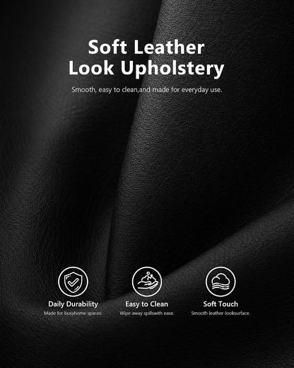 43'' Leather Armless Loveseat with USB, Compact Couch for Living Room5