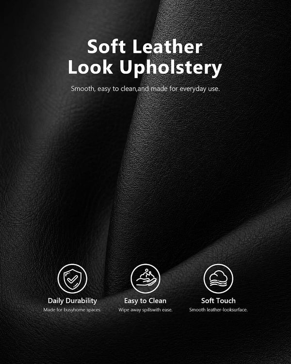43'' Leather Armless Loveseat with USB, Compact Couch for Living Room5