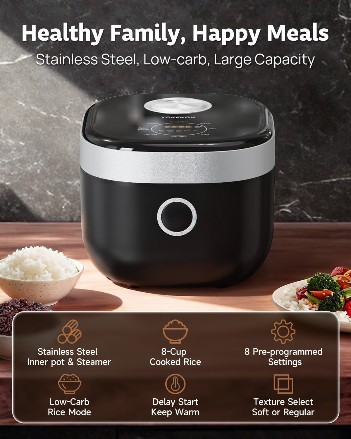 low-carb-low-sugar-rice-cooker-stainless-steel-inner-pot-black-8-cup-uncooked-pfas-free-dishwasher-safe-8-cooking-functions-digital-steamer-24h-timer-auto-keep-warm