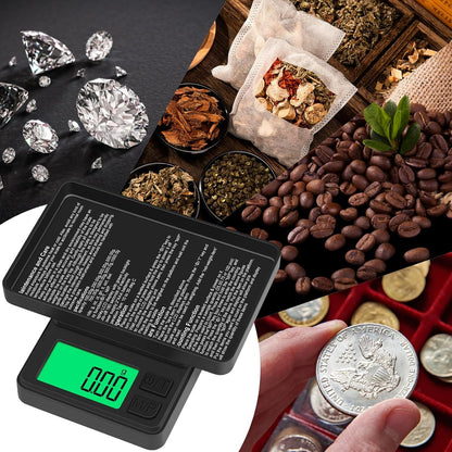 Digital Pocket Scale 1000G X 0.01G,  Portable Precision Gram Scale | Jewelry Scale with Protective Cover, Auto-Off, Backlit LCD, 7 Units Tare, for Food, Kitchen, Coffee, Battery Included7