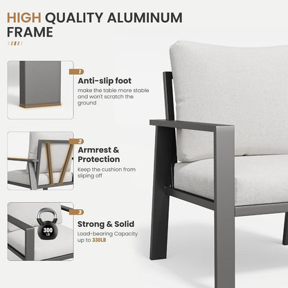 5 Pieces Aluminum Patio Furniture Set 7-Seat Outdoor Furniture Sets3