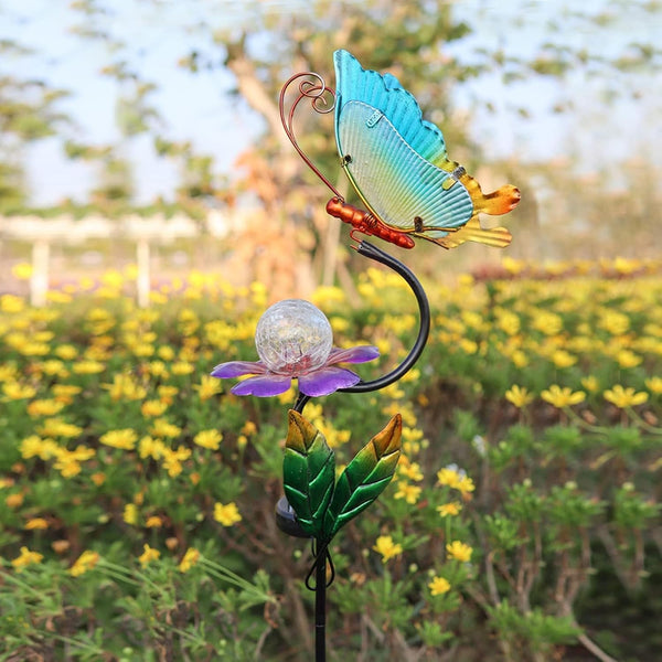 Solar Butterfly Garden Lights, Outdoor Lights Garden Decor for Outside, Flower Yard Decorations, Metal Yard Art for Patio Decor, Gifts for Mom8