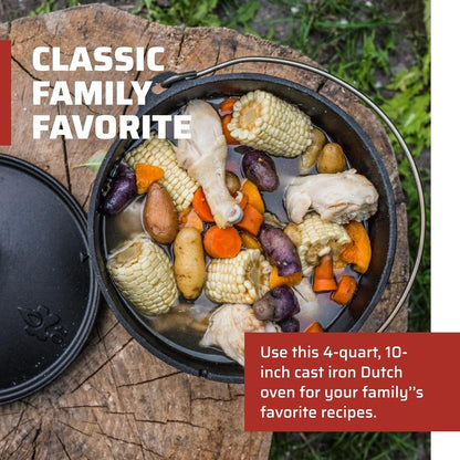 SDO10 10" Cast Iron Dutch Oven with Lid, Pre-Seasoned2