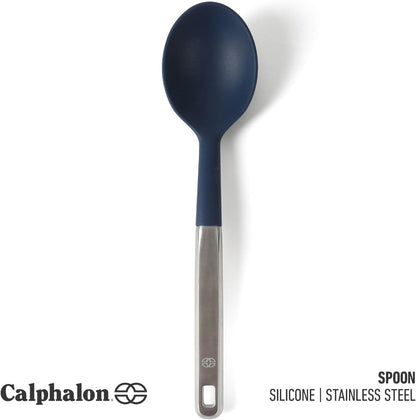 Calphalon Prime Kitchen Spoon, Kitchen Cooking Spoon, Silicone Spoon, Stainless Steel Spoon with Navy Silicone Head High-Heat Resistant for Nonstick Cookware, Ergonomic Handle for Stirring2
