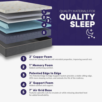 '- E4 Split Head Flex Top King Size Adjustable Bed Frame Set with 12" Copper Gel Infused Memory Foam Mattress Medium Firm, 120-Night Trial5