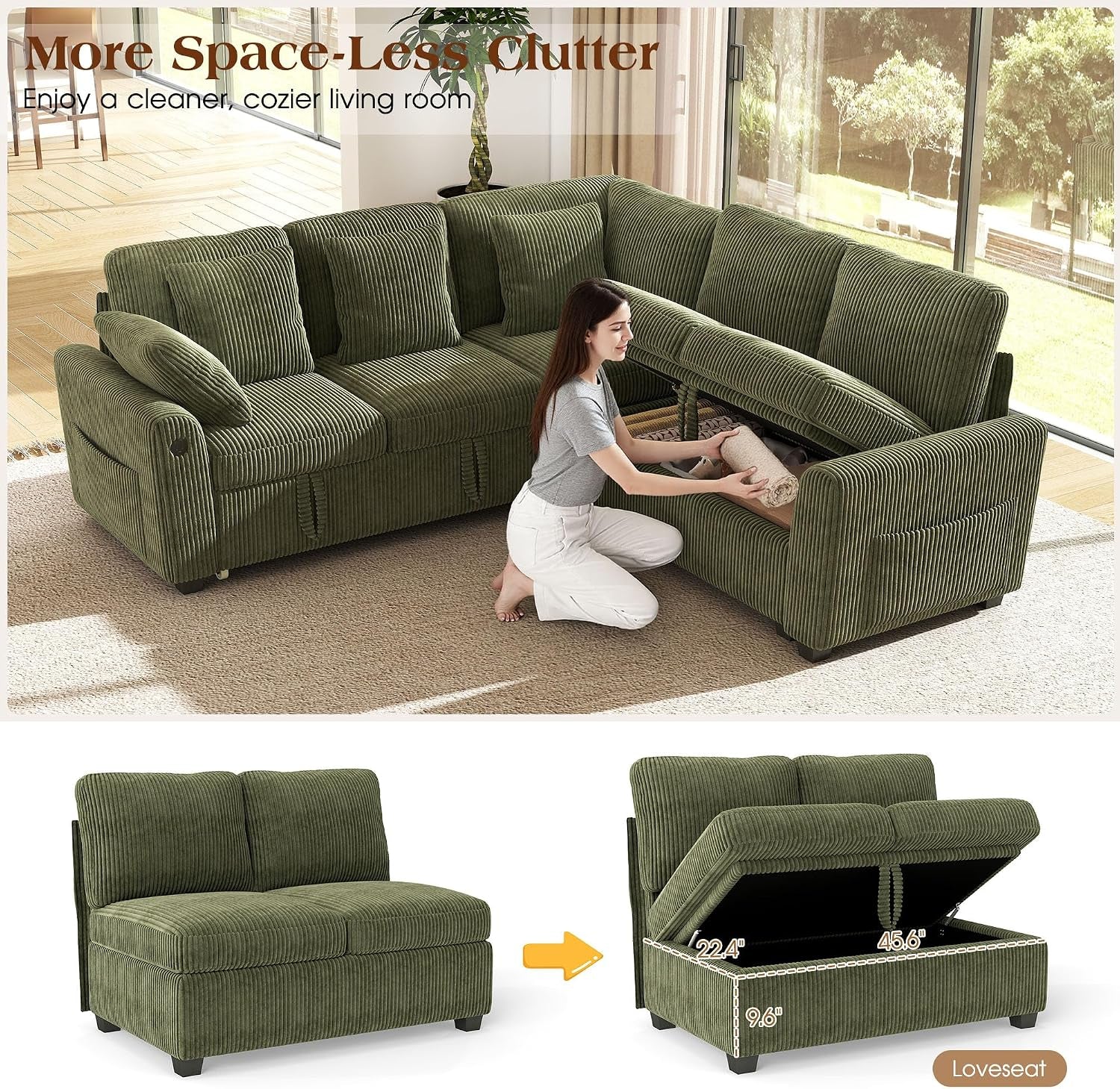 83-inch-5-seater-large-sectional-sofa-bed-with-storage-corduroy-reversible-modular-sleeper-sofa-with-usb-port-4-pillows-convertible-l-shaped-couch-for-living-room-green