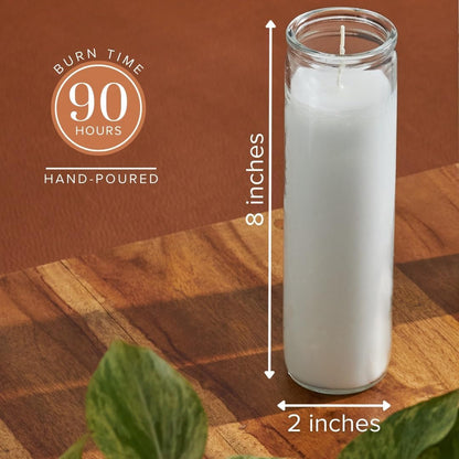 White Devotional Prayer Candle 2X8, Unscented, 3 Pack2