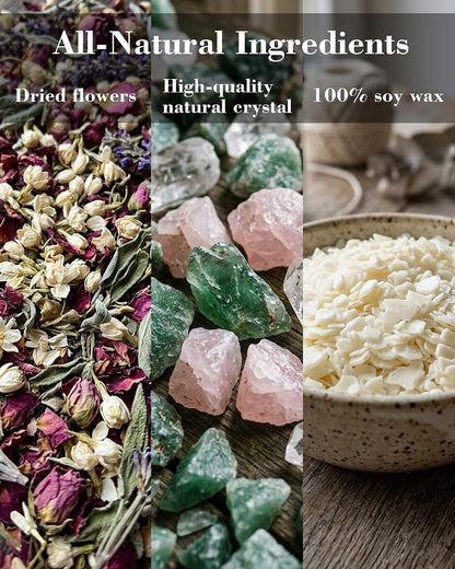 Natural Crystal Candle,Abundance, Crystal Ritual, Spiritual, Money Prosperity, Candle Spell.(Abundance)6
