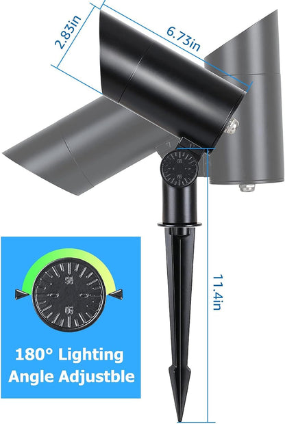 30W Spot Lights Outdoor LED Spotlight 120V 3000LM Ultra Bright Flag Pole Light with Metal Stake, Warm White Flood Light Landscape Lighting for Yard Flag Tree Garden, 6 FT Cord with Plug, 2 Pack7