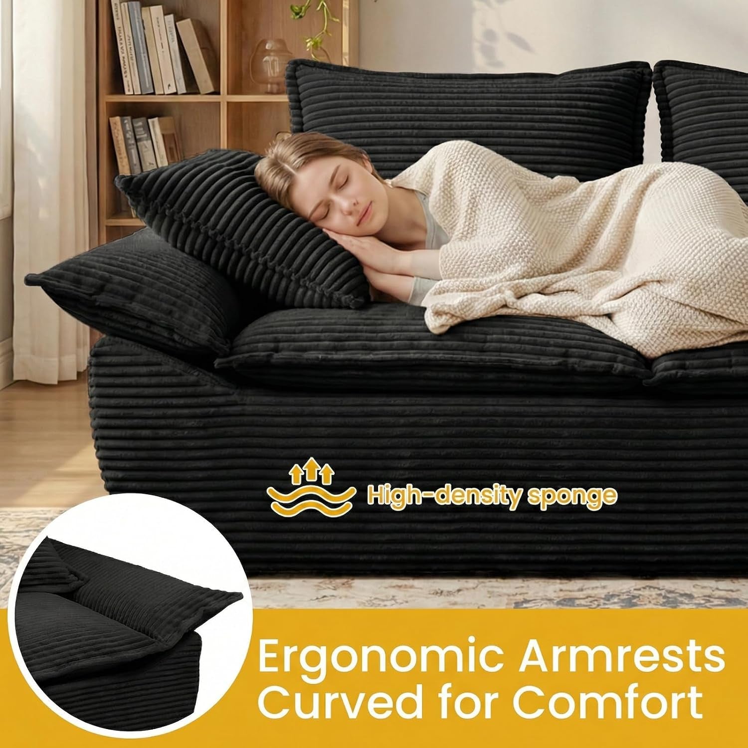 56-boneless-loveseat-sofa-2-seater-black-boneless-sofa-with-removable-cushions-2-pillows-small-couch-boneless-compress-foam-sofa-for-living-room-apartments-office