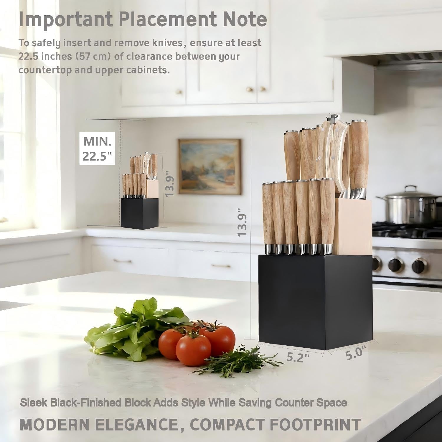 ultra-sharp-14-piece-kitchen-knife-set-high-carbon-stainless-steel-blades-torrefied-natural-wood-handles-ergonomic-design-space-saving-black-finished-wood-block-easy-hand-wash-gift-box
