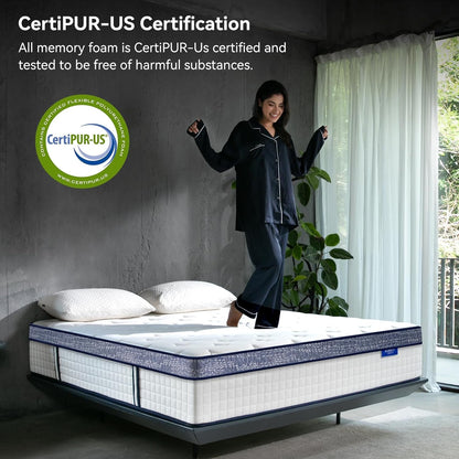 Queen Mattress, 10 Inch Hybrid with Memory Foam, Cooling Gel, Medium Firm5