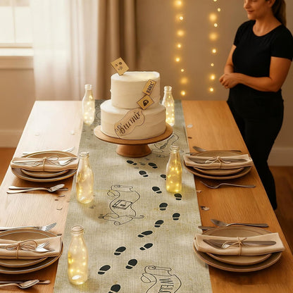 1 Pcs Footprint Map Magical Wizard Table Runner Wizard Party Decor6