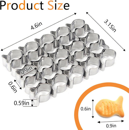 25 Cavity Fish Cookie Cutter, Stainless Steel Baking Mold for Crackers | 25 Cavity Fish-Shaped Cutter Helps Create Small Cookies and Crackers with Stainless Steel Design for DIY Baking Projects.2