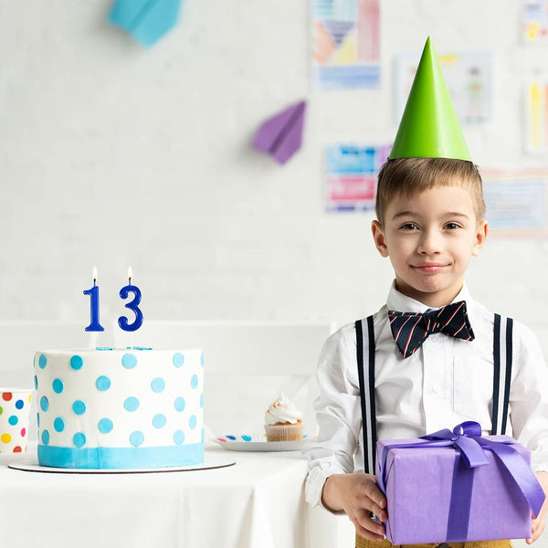 13 Birthday Candle Numeral Candles Blue Cake Topper4