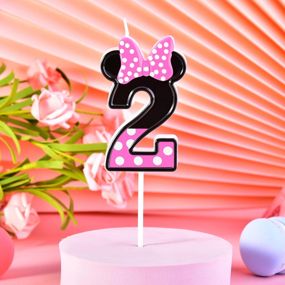 2-76-inch-cartoon-pink-and-black-mouse-2-number-birthday-candles-anime-cartoon-number-candles-cake-number-candles-party-celebration-style-candle