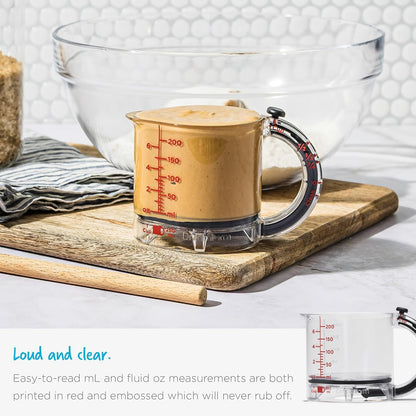 Upcup All-In-1 Adjustable Measuring Cup, Metric & Imperial Measurements up to 1 Cup - Black/Clear7