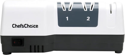 Chef'Schoice Hybrid Knife Sharpeners for 20-Degree Straight and Serrated Knives Combines Electric and Manual Sharpening with 100-Percent Diamond Abrasives and Precision Angle Guides, 3-Stage, White5