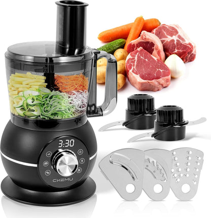 12 Cup Smart Food Processor, Electric Food Chopper | French-Fry Slicing Shredding Chopping Kneading Cutter, Meat Vegetable Fries Cheese Meat & Veggie Prep1