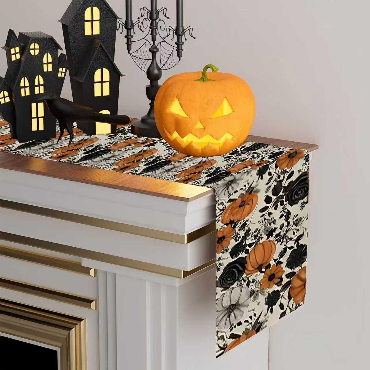 halloween-black-rose-pumpkin-table-runner-13x90-inch-linen-flower-thanksgiving-table-decor-for-holiday-party-dinning-kitchen-decoration
