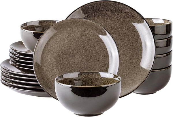 Ceramic Dinnerware Sets for 6,18Pcs Porcelain Plates and Bowls Set1