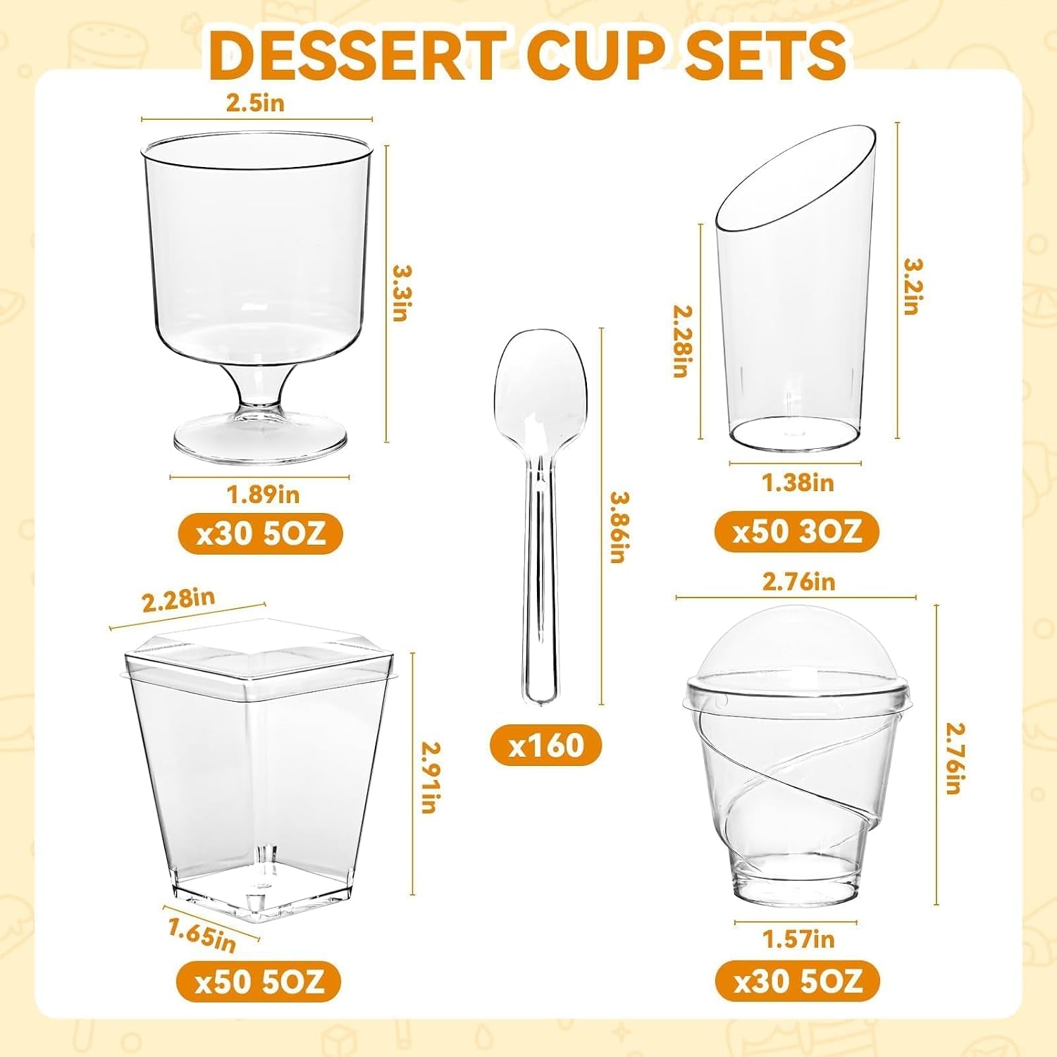 400-pack-5-oz-dessert-cups-with-lids-and-spoons-clear-plastic-parfait-yogurt-cups-mini-shooter-cups-for-parties-ice-cream-pudding-fruit-square-appetizer-containers