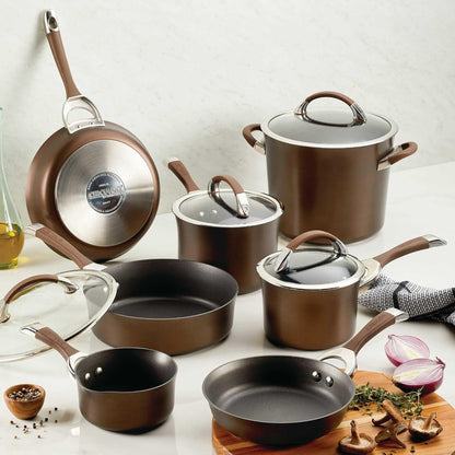 Symmetry Non Stick Pots and Pans Set, 11-Piece, Chocolate | Hard Anodized Induction Pots and Pans Set, Durable, Dishwasher and Oven Safe to 400°F, Compatible with All Stovetops3