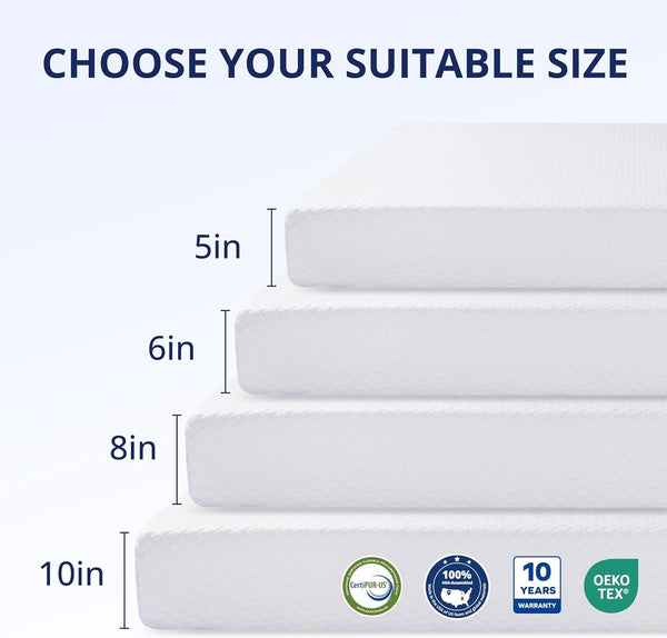 6 Inch Full Mattress for Kids,Cooling Green Tea Gel Memory Foam2