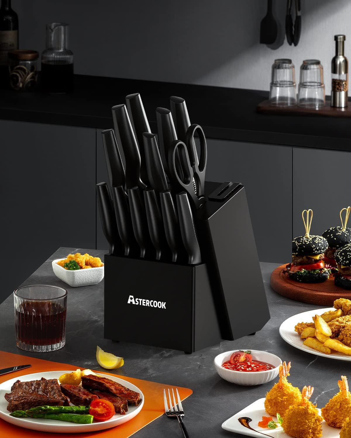 15-pieces-kitchen-knife-block-set-with-sharpener-black-built-in-sharpener-block-dishwasher-safe-german-stainless-steel-ergonomic-handle-kitchen-weddings-birthdays-gift