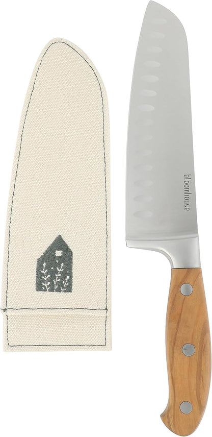 Bloomhouse Santoku Knife - 7-Inch German Stainless Steel Knive with Forged Italian Olive Wood Handle Two Time Oprah'S Favorite Things Winner - Full Tang Kitchen Knife for Slicing Dicing & Mincing4