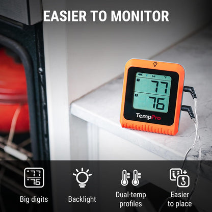 Temppro Tempsync 650 Ft Bluetooth Meat Thermometer with 2 Probes for Grill | Wireless Meat Thermometer Digital for Cooking Turkey, Rechargeable Smoker Accessories for BBQ Oven (Previously Thermopro)5