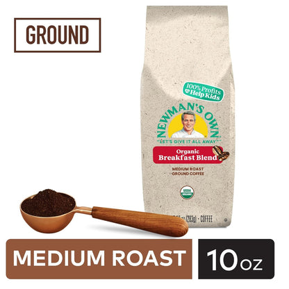 Newman'S Own Organics Breakfast Blend, Ground Coffee, Fair Trade Certified, Medium Roast, Bagged 10Oz4