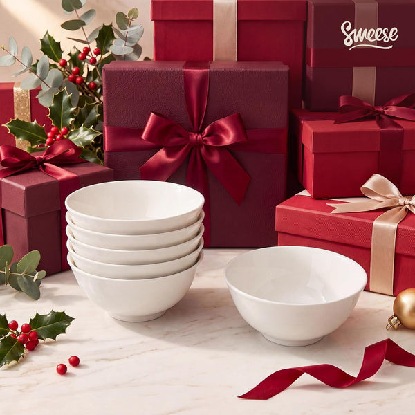 10 Oz Small Ceramic Bowls Set of 6, 4.5 Inch White Bowls for Yogurt, Oatmeal, Fruit, Dessert, Snacks and Small Cereal Bowls, Stackable Porcelain Bowls for Breakfast9