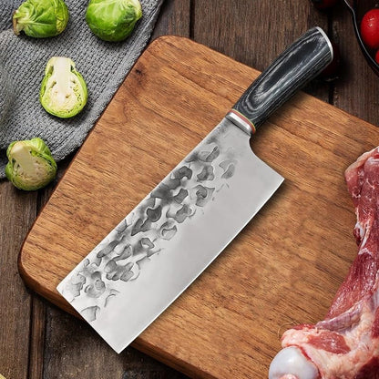 Meat Cleaver, 7 Inch Professional Slicing Meat Cleaver Chef Knives Stainless Steel Forged Kitchen Knife Fruit Fish Meat Vegetables Butcher Knife4