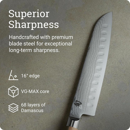 Shun Classic Blonde 8.5" Hollow Ground Santoku Knife3
