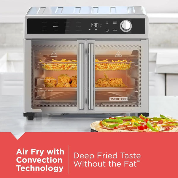 BLACK+DECKER 12-In-1 Crisp 'N Bake Air Fryer Toaster Oven | 12-In-1 Air Fryer Toaster Oven Fits a 12-Inch Pizza with Convection Cooking for Crispy, Fast Family Meals.4
