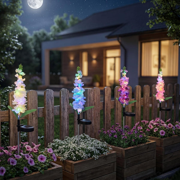 Solar Flower Lights Outdoor - 4 Packs 80 Leds Upgraded Solar Powered Lights for Garden Patio Yard Pathway Decor - Waterproof outside Solar Flower Decoration - Gift for Women Mom Grandma5