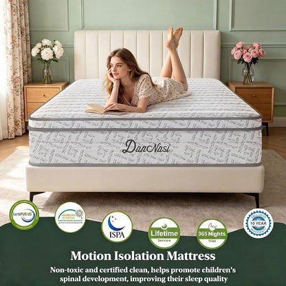 Queen Size Mattress 12 Inch (5 Star Hotel-Level Luxury) Hybrid Queen Mattress in a Box, Cooling-Gel Memory Foam & Pocket Springs for Motion Isolation,Medium Firm,Back Pain,Edge Support,365-Night Trial9