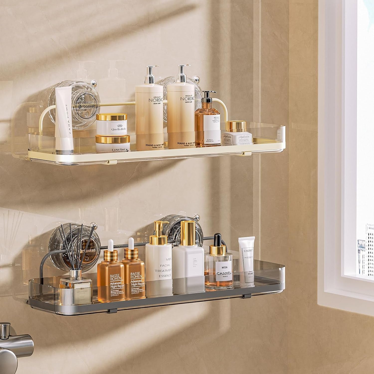 suction-cup-shower-caddy-wall-mounted-no-drilling-bathroom-shower-organizers-storage-rack-removable-shelves-for-inside-the-shower-black