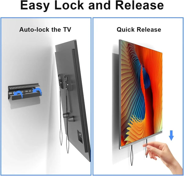 Studless TV Wall Mount for Most 23-60 Inch Tvs up to 99 Lbs, Low Profile No Drill TV Mount, Drywall Bracket with Max VESA 400X400Mm, No Stud, No Drill, Easy Install, MF87