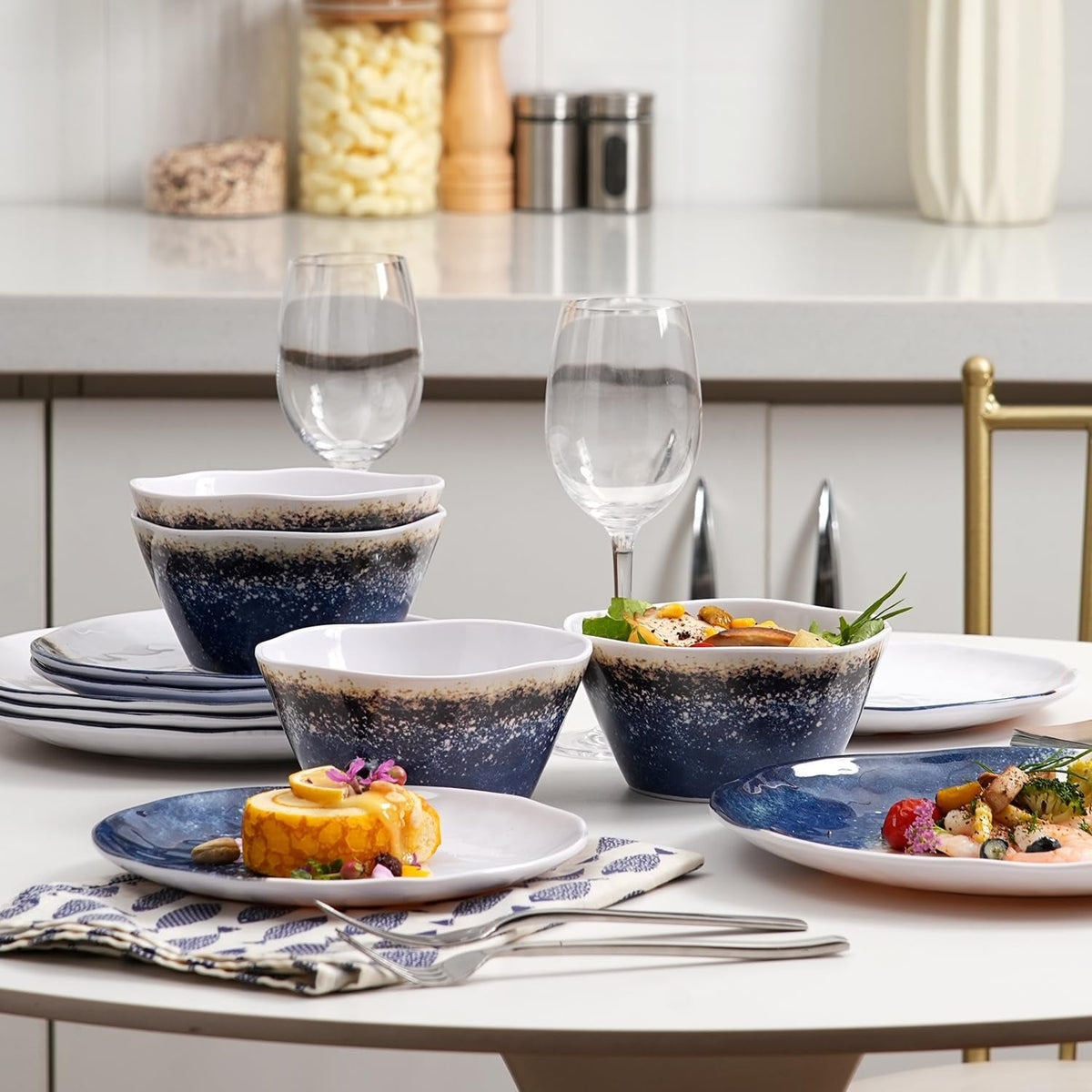 12-piece-melamine-dinnerware-set-for-4-blue-ombre-plates-and-bowls