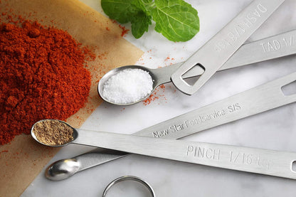 42924 Stainless Steel Mini Measuring Spoons Set, 5-Piece Small Metal Measuring Spoon Set for Spices, Baking, Cooking, Dash, Pinch, Smidgen, Drop, Tad, Silver8