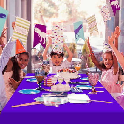 16 Pack Purple Plastic Tablecloth for Rectangle Tables, Premium Decorative Purple Disposable Table Cloths for Parties, Rectangle Party Table Cover for Birthday Anniversary Graduation, 54X108 Inch7