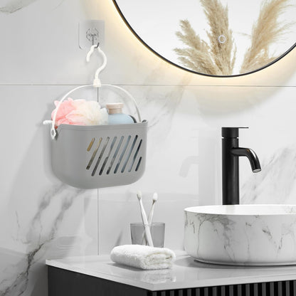 Hanging Shower Caddy Plastic Hanging Shower Caddy Basket Portable Kitchen Organizer Storage Basket with Hook for Home Grey7