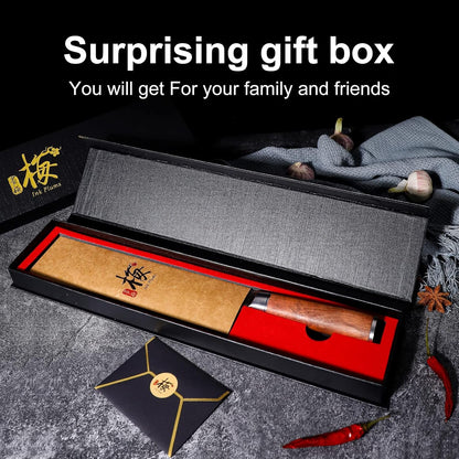 Santoku Knife 7 Inch,High Carbon Steel Ultra Sharp Asian Chef Knife with Brazilian Rosewood Handle and Gift Box for Family & Restaurant8