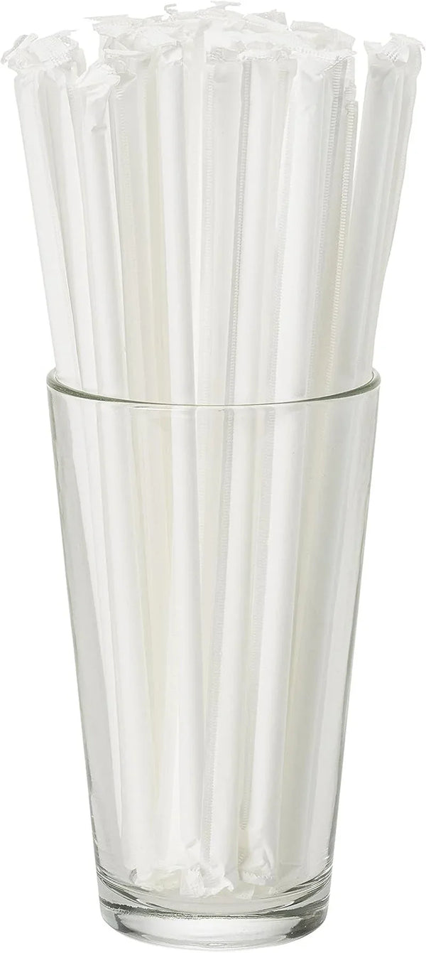 Clear Plastic Straws Individually Wrapped 1000 Pack - 8 Inch Drinking Straw, BPA Free - Restaurant Style Disposable Straws 0.24" Wide, Bulk Set3