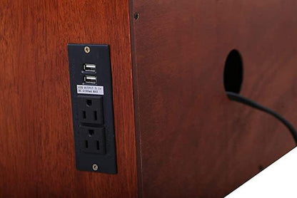 Emurphybed Daily Delight Murphy Cabinet Chest Bed with Charging Station 8 Inch, Queen (Cherry)8