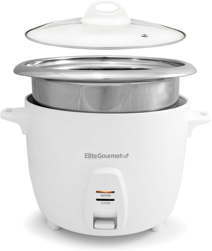 ERC-2020 Rice Cooker, Stainless Steel, White, 20 Cups Cooked | Keep Warm - 10 Cups Uncooked - Also Makes Soups, Stews, Grains and Cereals for Family-Size Cooking1